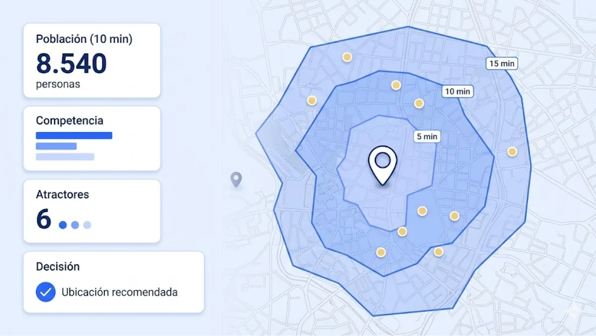Cómo crear áreas de influencia (isócronas) para elegir ubicación comercial