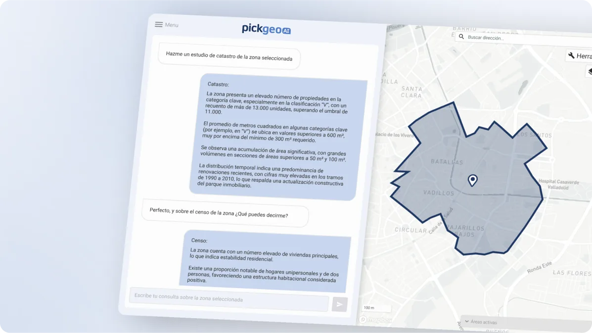 Descubre nuestro nuevo chat Pickgeo AI para comparar y analizar zonas en segundos