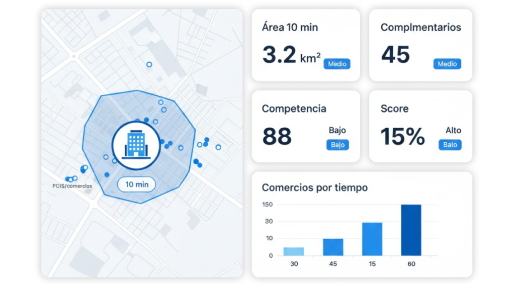 Panel con métricas de impacto del atractor por 5/10/15 minutos
