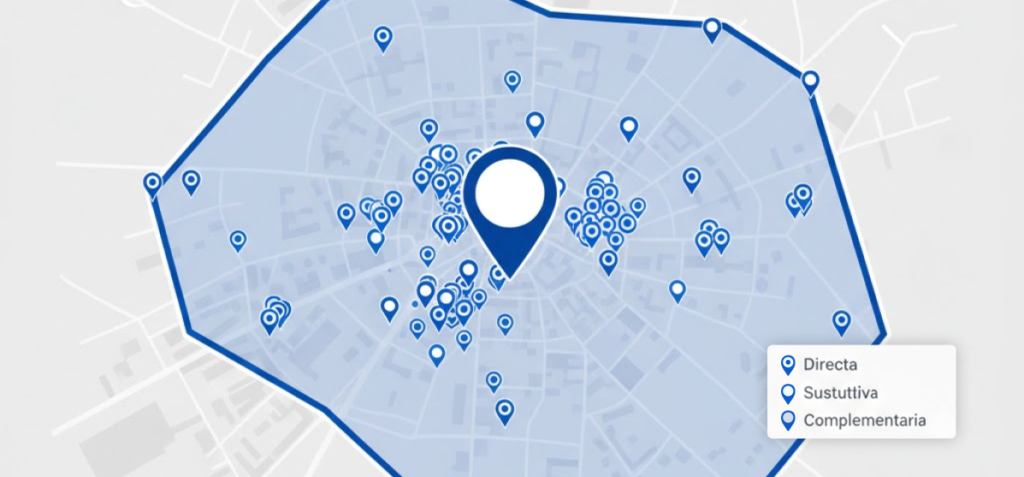 Mapa de competencia por tipología dentro del área de influencia